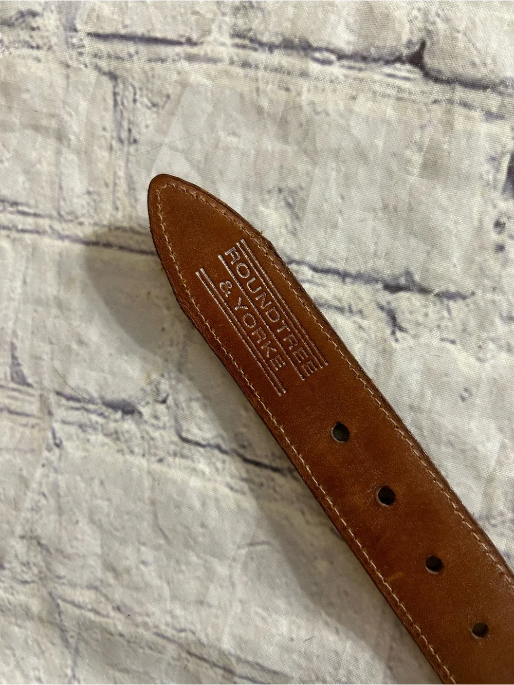 ROUNDTREE & YORK NAVY/BROWN BRASS BUCKLE AND NAVY WITH BROWN BRAIDED MEN BELTS
